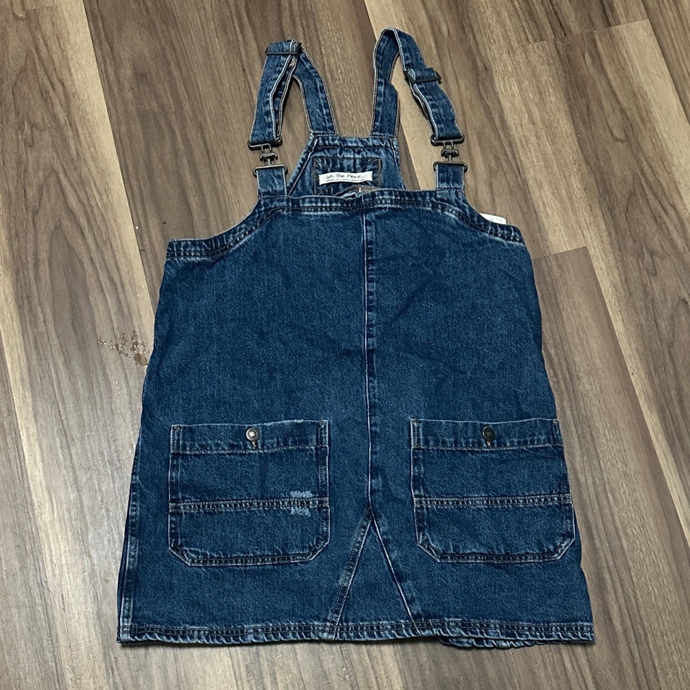 Free People NWT Denim Blue  Overall Dress/ Jumper